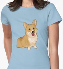 Cute smiling corgi Tailliertes T-Shirt
