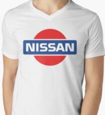 Camiseta de cuello en V Logotipo retro de Nissan