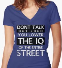 Sherlock - Don't Talk Out Loud... Women's Fitted V-Neck T-Shirt