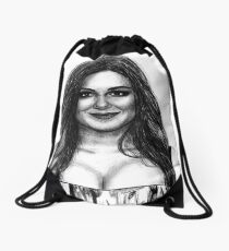Ariel Winter Drawing Drawstring Bag