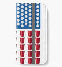 Beer Pong Drinking Game American Flag iPhone Flip-Case/Hülle/Klebefolie