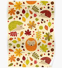 Hedgehogs and Chestnuts Poster