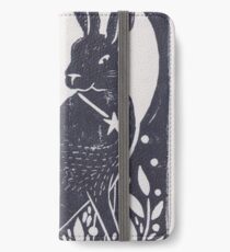 Hare and Moon Lino Print iPhone Wallet/Case/Skin