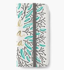 Was auch immer sein wird, wird (Türkis und Gold) sein iPhone Flip-Case/Hülle/Klebefolie