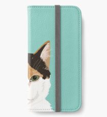 Kaliko-Katze - nette Katze schwarz, weiß, Tan, orange Tabbykatze, nettes Kätzchen iPhone Flip-Case/Hülle/Klebefolie