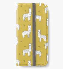 Alpaca - Mustard by Andrea Lauren iPhone Wallet/Case/Skin
