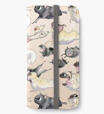 Möpse auf der Flucht! iPhone Flip-Case/Hülle/Klebefolie