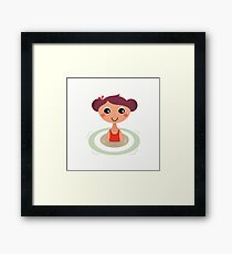 Beautiful young little summer swimming girl Framed Print