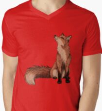 Roter Fuchs T-Shirt mit V-Ausschnitt