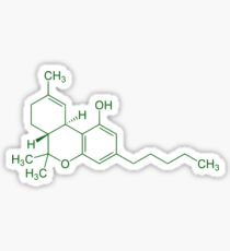 THC Molecule (Green) Sticker