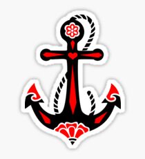 Anchor & Sacred Rose, Symbol Hope, Faith & Love Sticker