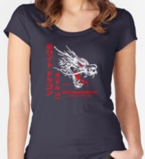 White Dragon Noodle Bar (aged look) Women's Fitted Scoop T-Shirt