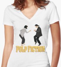 Pulp Fiction Women's Fitted V-Neck T-Shirt