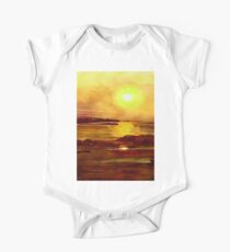 Yellow and Orange Sea Art One Piece - Short Sleeve