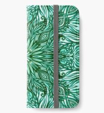 - Smaragdgrünes Muster - iPhone Flip-Case/Hülle/Klebefolie