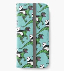 Jurassic Panda logo print blue iPhone Wallet/Case/Skin