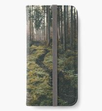 Boy walking through mystic forest landscape photography iPhone Wallet/Case/Skin