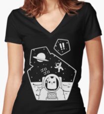 Christobelle Purrlumbus: Oblivious Explorer of Space Women's Fitted V-Neck T-Shirt