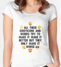Emoticons-The Wombats Lyrics Women's Fitted Scoop T-Shirt
