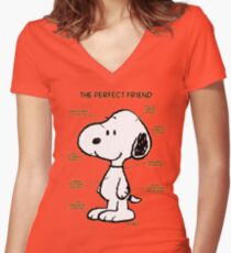 Snoopy : The Perfect Friend Women's Fitted V-Neck T-Shirt