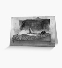 Black Thoughts - male nude lying Greeting Card
