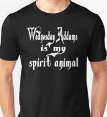 Camiseta unisex Miércoles Addams es mi espíritu animal