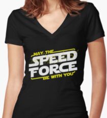 May The Speed Force Be With You Women's Fitted V-Neck T-Shirt