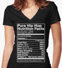 Pure Hip Hop Nutrition Facts Women's Fitted V-Neck T-Shirt