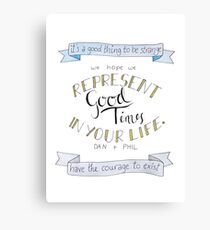 Dan and Phil Inspirational Quotes Canvas Print