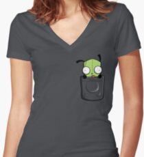 Pocket Spare Parts Women's Fitted V-Neck T-Shirt