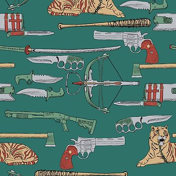 Zombie apocalypse weapons Throw Blanket for Sale by shiran2121