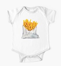 Pommes Frites-Muster Kurzärmeliger Einteiler