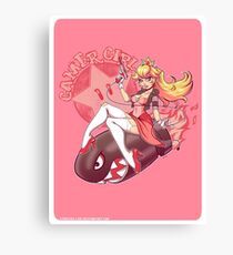 Gamer Girl Peach Canvas Print