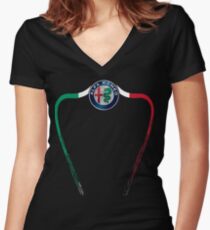 Alfa of Birmingham Tricolore Women's Fitted V-Neck T-Shirt