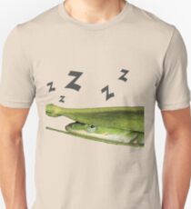 Silly Cute Cool Adorable Fun Sleepy Green Anole Lizard Unisex T-Shirt