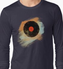 Vinyl Record Retro T-Shirt - Vinyl Records Modern Grunge Design Long Sleeve T-Shirt
