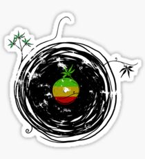 Reggae Music - Vinyl Records Cannabis Leaf - DJ inspired design Sticker