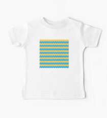 simple yellow and blue knit pattern Baby Tee
