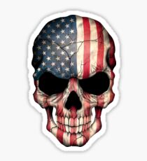 American Flag Skull Sticker
