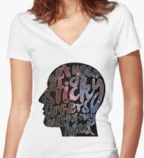 Get Your Sticky Fingers Out of my Head Galaxy Women's Fitted V-Neck T-Shirt