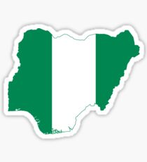 Flag Map of Nigeria Sticker