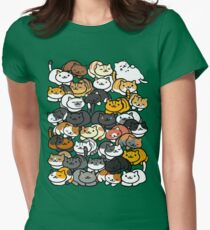 Neko Atsume Sleepy Kitties Women's Fitted T-Shirt