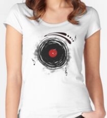 Vinyl Records Retro Grunge Women's Fitted Scoop T-Shirt