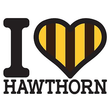 I love Hawthorn” AFL Inspired Apparels, Merchandise, T Shirts, Leggings,  Skirt, Mask, Apron Art Board Print for Sale by Ink Inc