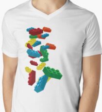 Falling Legos Men's V-Neck T-Shirt