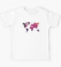 Watercolor map of the world Kids Tee