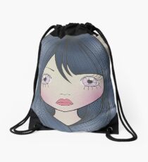 Dollhouse Girl Blue Drawstring Bag