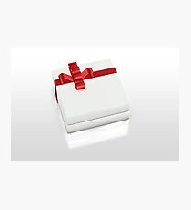 one white gift box Photographic Print