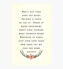 Fill the Silence Photographic Print