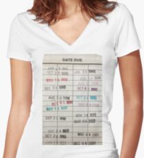 Library Cards Women's Fitted V-Neck T-Shirt